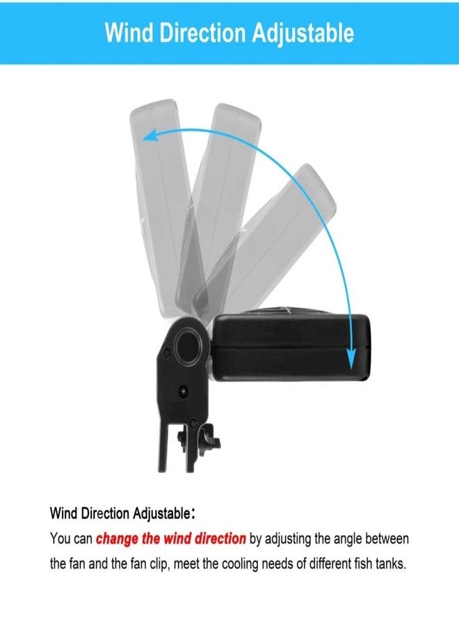 نظام مروحة تبريد حوض السمك VAYINATO® برأسين، مروحة تبريد قابلة لتعديل سرعتي الهواء، مبرد هواء بارد لحوض السمك، مبرد بمشبك قابل لتعديل الزاوية (أسود) من Petzlifeworld - Image 5